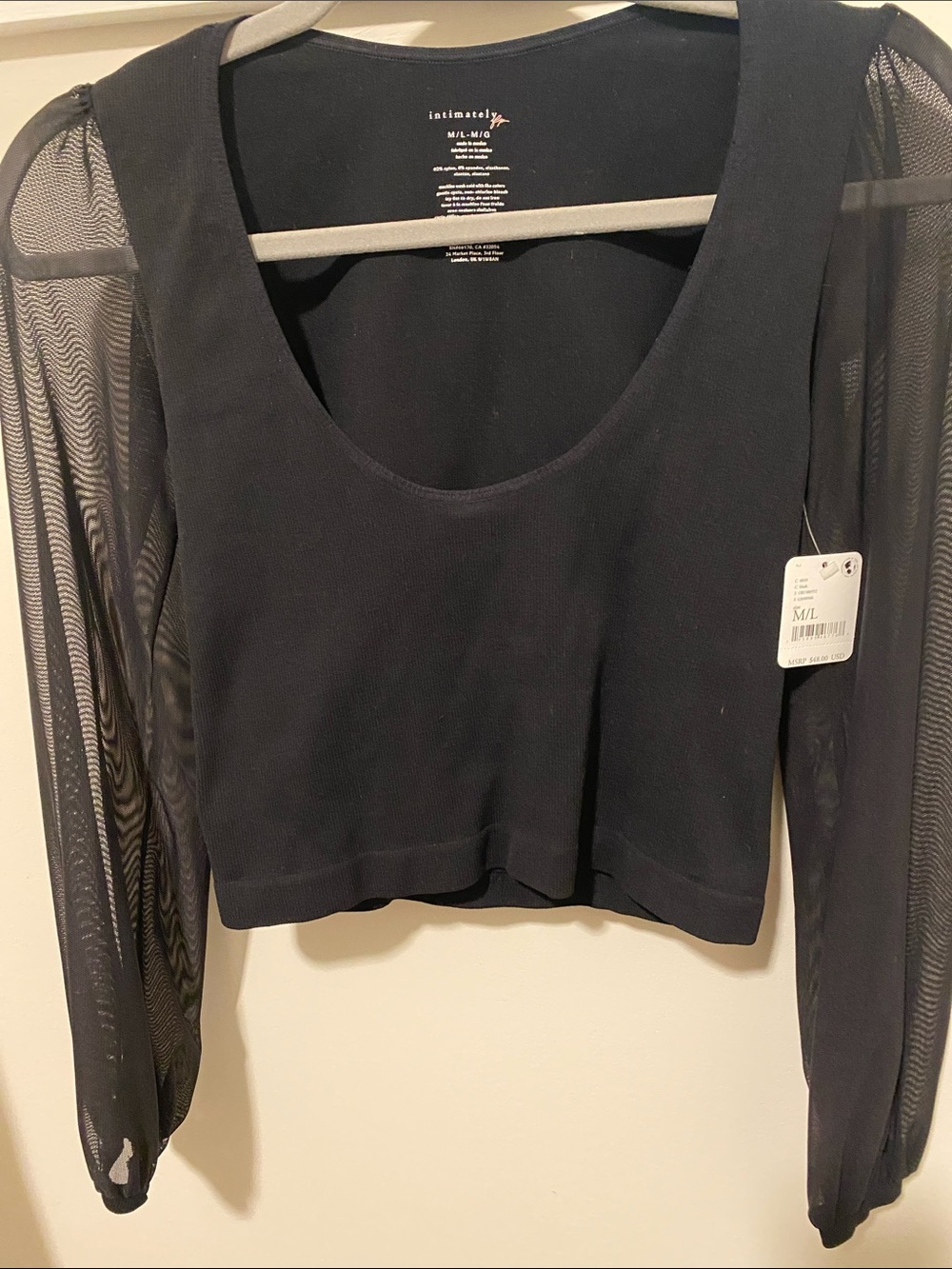 NWT  Free People TANK blouse WITH SHEER